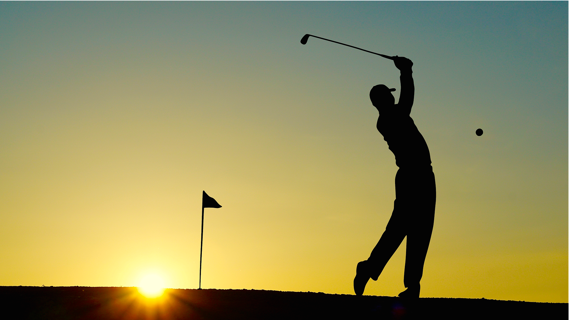 Golf Platzreife - Bild von Golfspieler in FDP-gelb